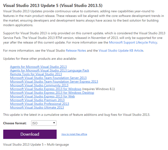 Visual Studio 13 Update 5 Now Available Ict Frame