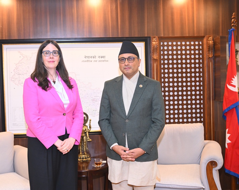 Acting PM Dr. Swarnim Wagle and US Chargé d’Affaires Megan Boldin Hold Bilateral Meeting