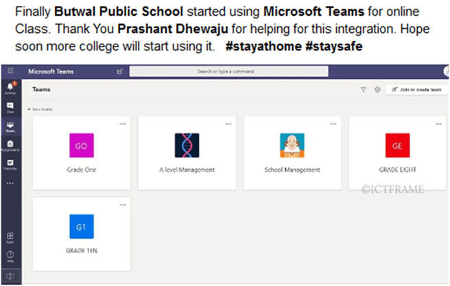 Butwal Public College Started Using Microsoft Teams