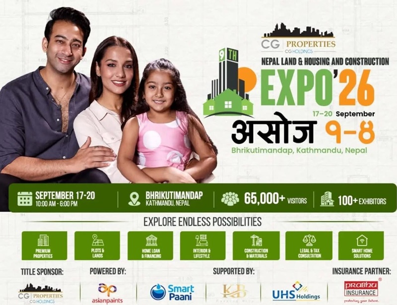 9th Nepal Real Estate and Housing Expo Starting Sept 17 (Ashoj 1): CG Properties Offers Land & Homes Starting at NPR 7.75 Million with Up to 25% Discount