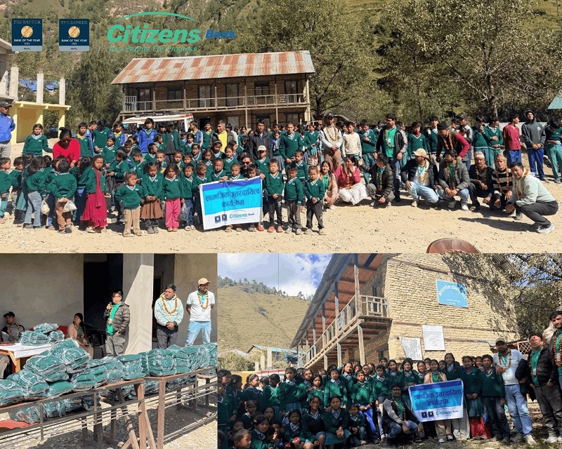 Citizens Bank Distributes Winter Sweaters to 300 Students in Jumla under CSR Initiative