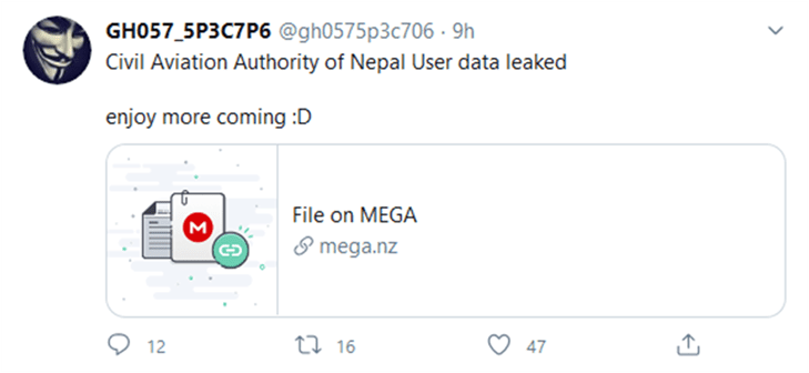 Civil Aviation Authority Of Nepal User Data Compromised