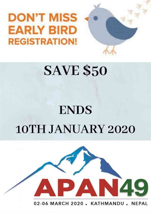 Early Bird Registration for APAN 49th Meeting