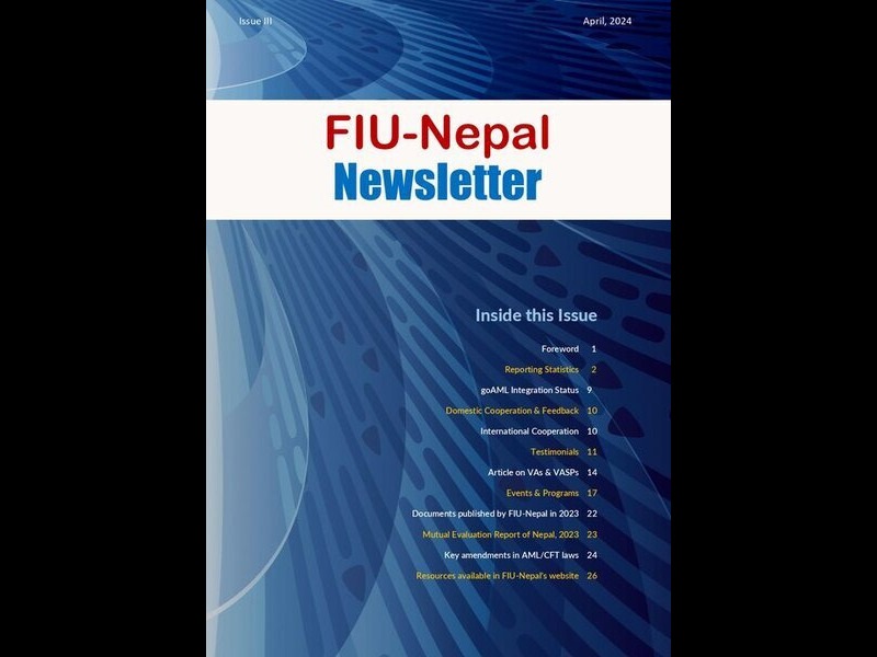 FIU-Nepal Newsletter July 2024: Key Updates on AML/CFT Activities, Reporting Statistics, and goAML Integration