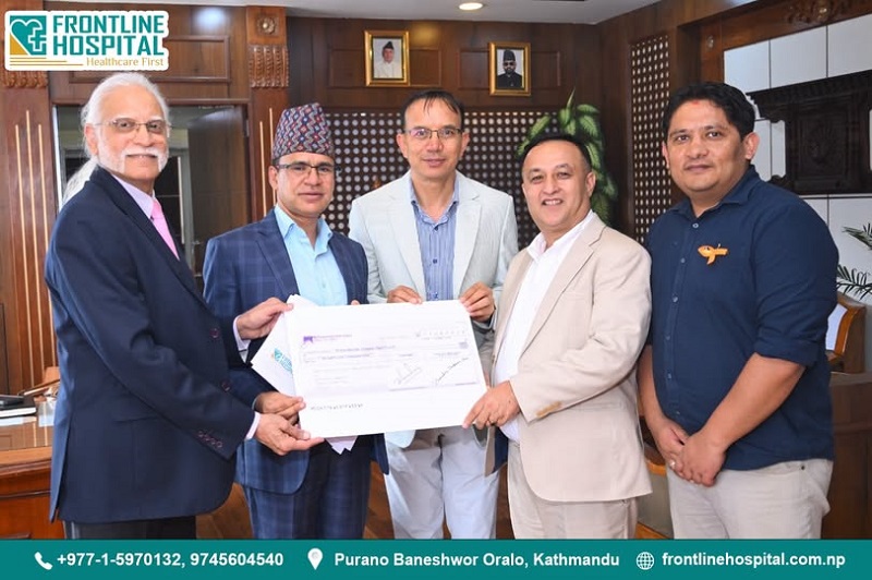 Frontline Hospital Donates to PM Disaster Relief Fund for Bhotekoshi Flood Victims