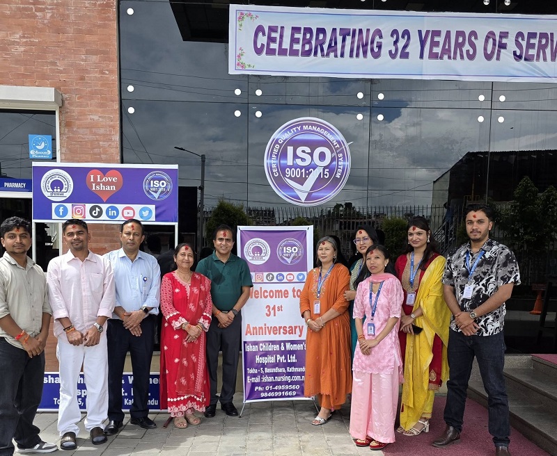Ishan Children and Women’s Hospital Contributes 500,000 Rupees to Relief Fund on 32nd Anniversary
