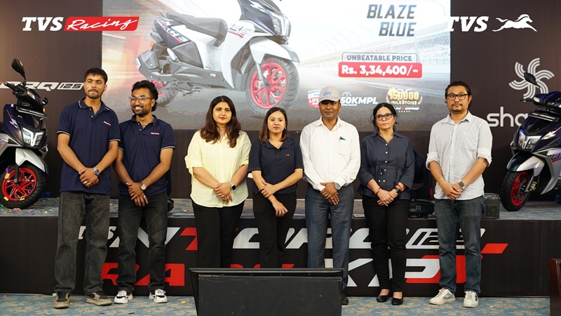 Jagdamba Motors Unveils TVS NTORQ 125 Race XP Blaze Blue in Nepal