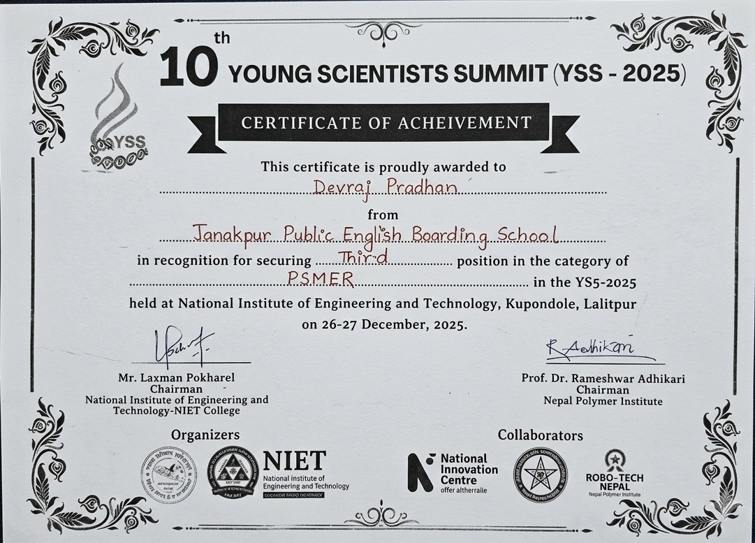 From Janakpur to Thailand: LOCUS Winner Devraj Pradhan Nominated for Asia Pacific Conference of Young Scientists 2026
