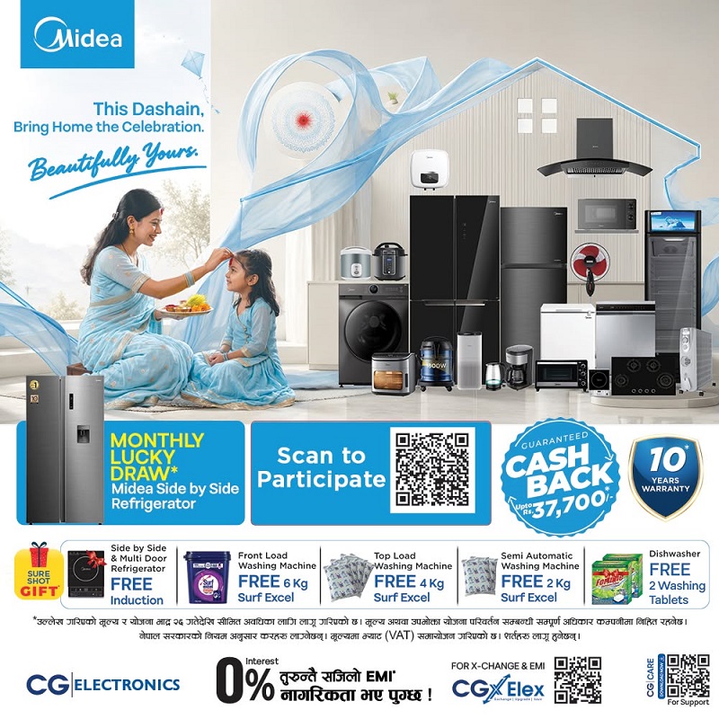 Midea Announces Dashain Festive Scheme Offering Up to NPR 37,700 Cashback and Free Gifts