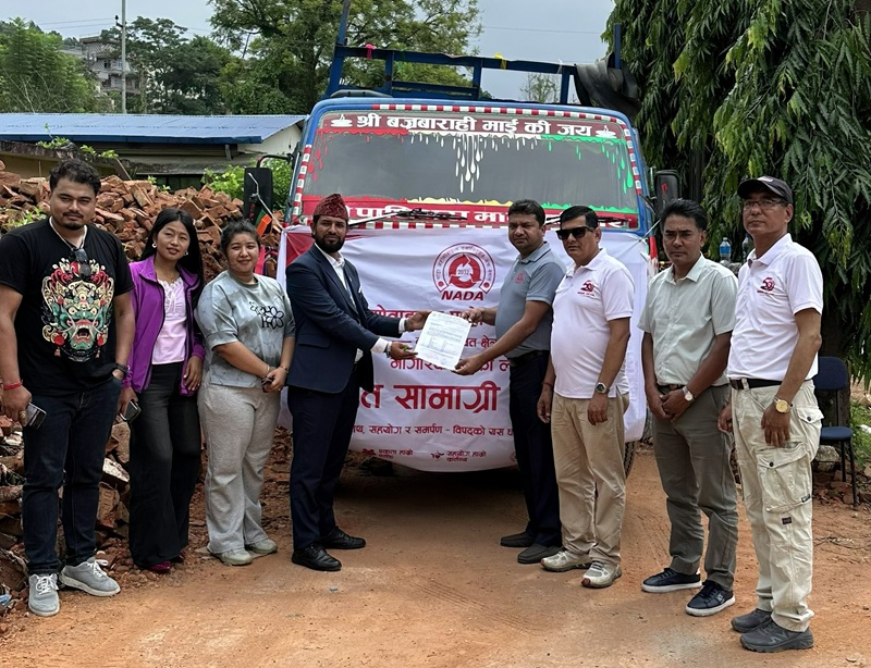 NADA Automobiles Association Distributes Flood Relief and NPR 10 Lakhs Aid in Nepal