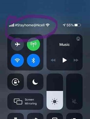 Ncell Promotes Social Distancing By Showing Network Name As #Stayhome