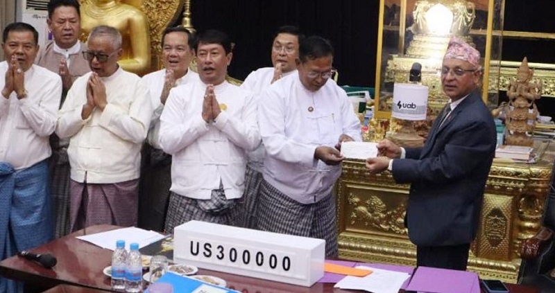 Nepal Myanmar religious reconstruction aid