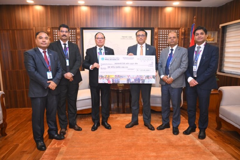 Nepal SBI Bank Contributes Rs 13.1 Million to PM Disaster Relief Fund