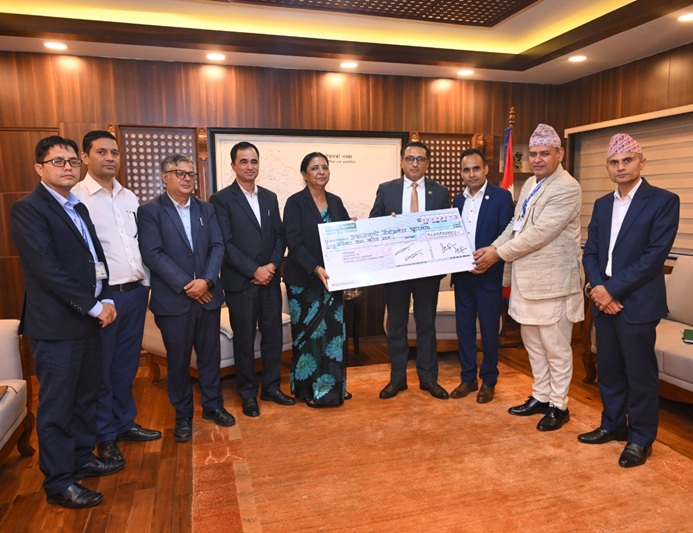 Nepal Telecom Hands Over NPR 10 Crore to Prime Minister’s Disaster Relief Fund for Rasuwa Flood Victims