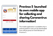 Province 5 Launched Mobile App For Collecting Coronavirus Information