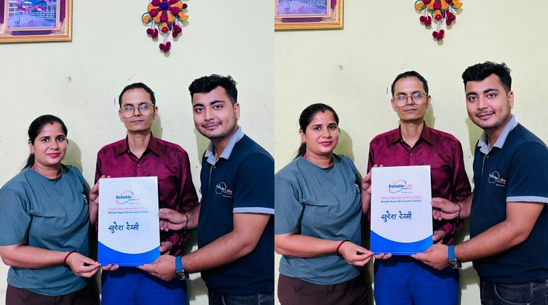 Hetauda Resident Gifts Rs 1 Million Life Insurance Policy from Reliable Nepal to Husband on Birthday