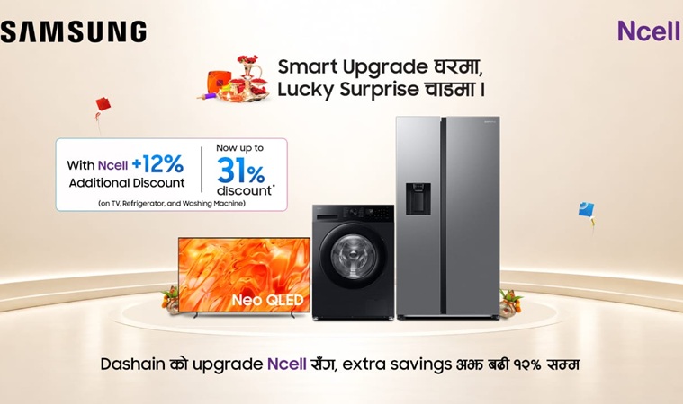 Samsung Nepal & Ncell Dashain Offer: Get Up to 31% Off Appliances