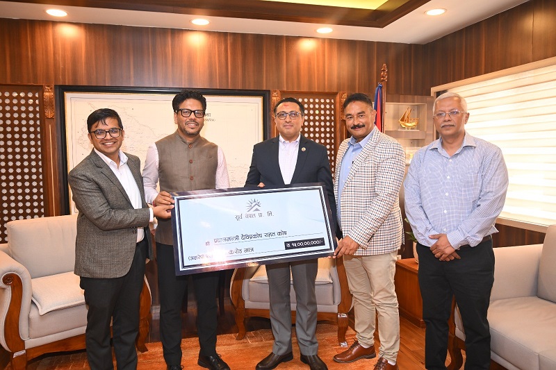 Surya Nepal Donates NPR 150 Million to Prime Minister Disaster Relief Fund