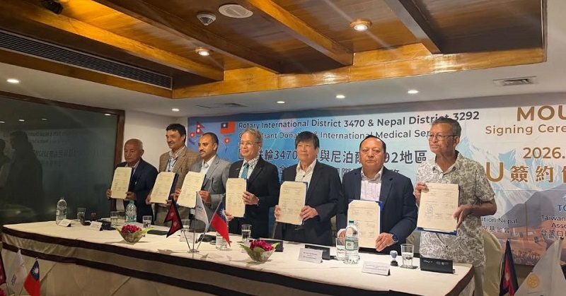 Taiwanese and Nepali Rotary Clubs Sign Strategic Agreement to Launch Multi Year Community Health Program in Nepal