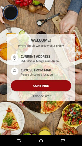 ordering foods nepal