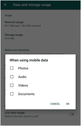 tap on When using mobile data and uncheck all the boxes